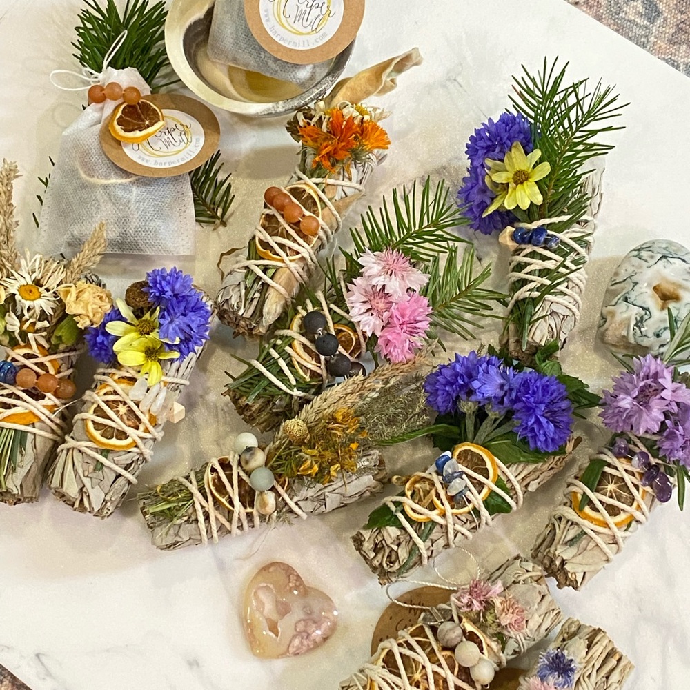 Sage Smudge Sticks w/ Healing Crystals